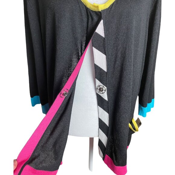 Angel Apparel NWT $163 Sweater Vintage Retro Striped Cardigan Women's Size 1XL - Picture 5 of 8